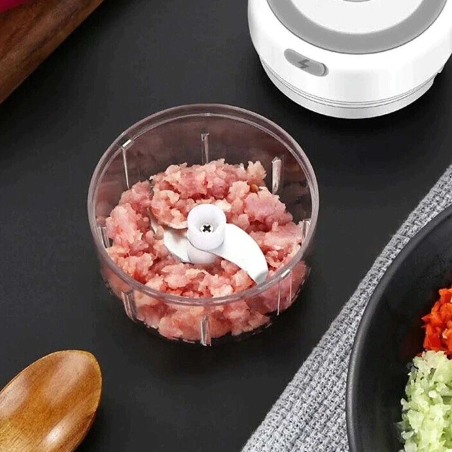 Électrique 300ML Ail Presse Chopper Chili Oignon Fruits Viande Hachoir Mélangeur Mélangeur