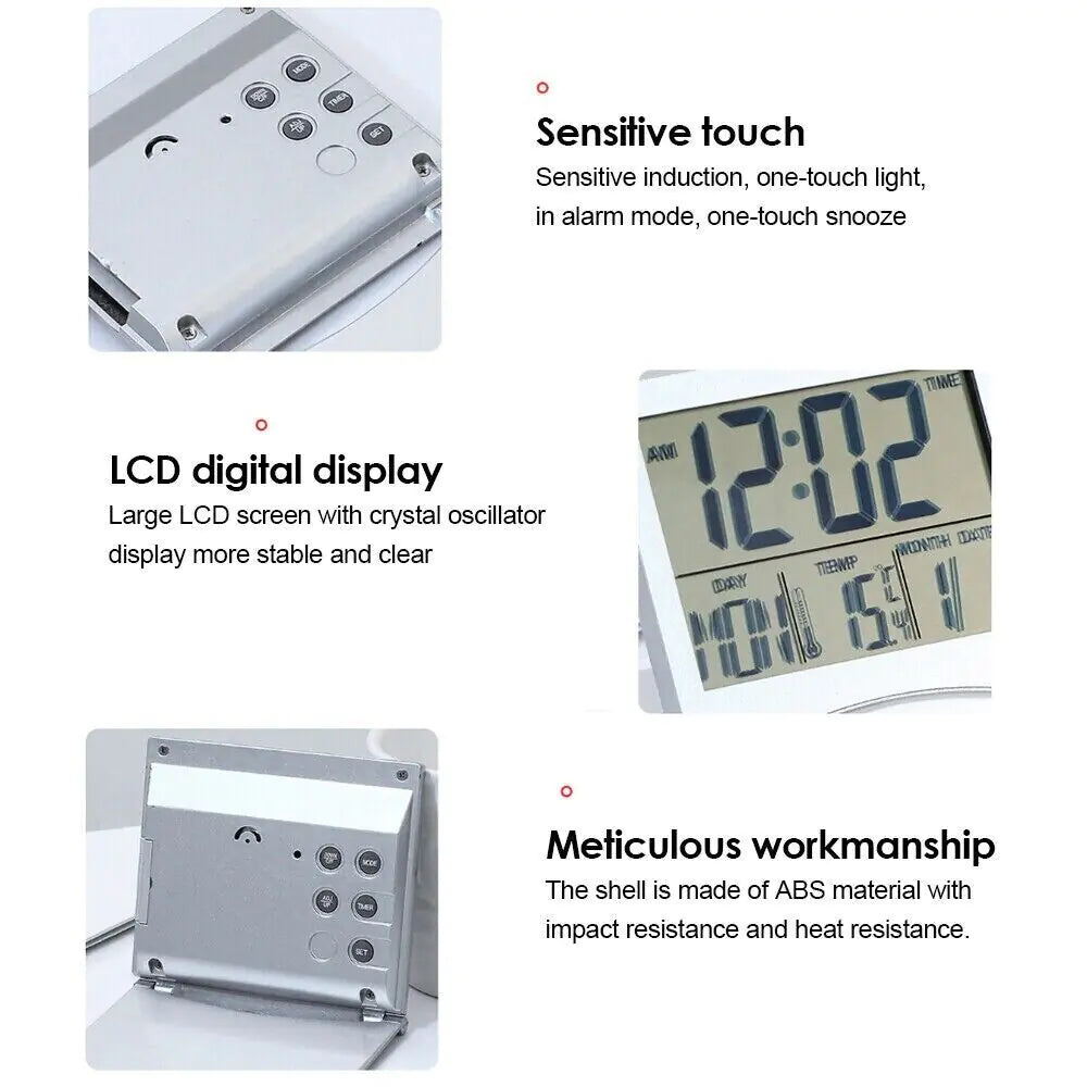 Réveil de voyage numérique Horloge LCD à température pliable Minuterie de bureau compacte Nouveau