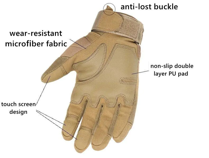 Tactique Moto Motocross Gants à doigts complets Moto Équitation Racing Mittens
