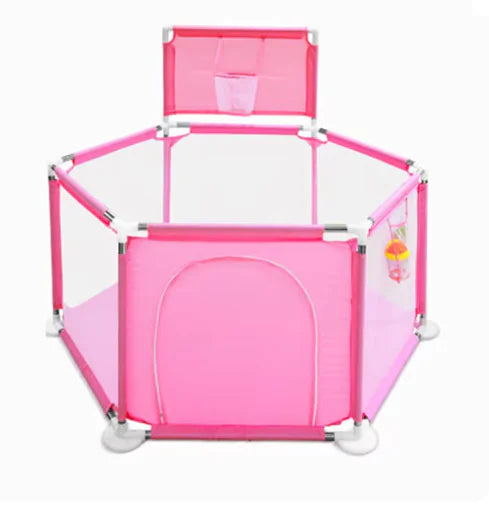 IMBABY Baby Playpend - Barrière de sécurité avec piscine à balles, basket-ball et football pour enfants