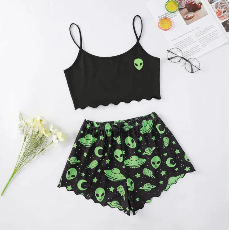 Ensemble de pyjama en polyester confortable pour femmes d'Halloween
