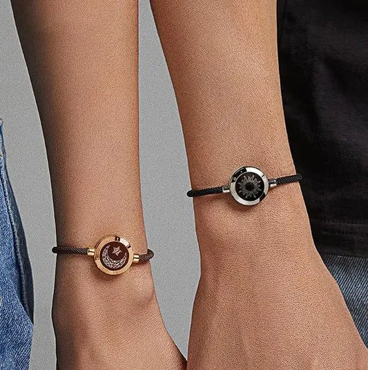 Bracelet de couple à détection intelligente Sun-Moon