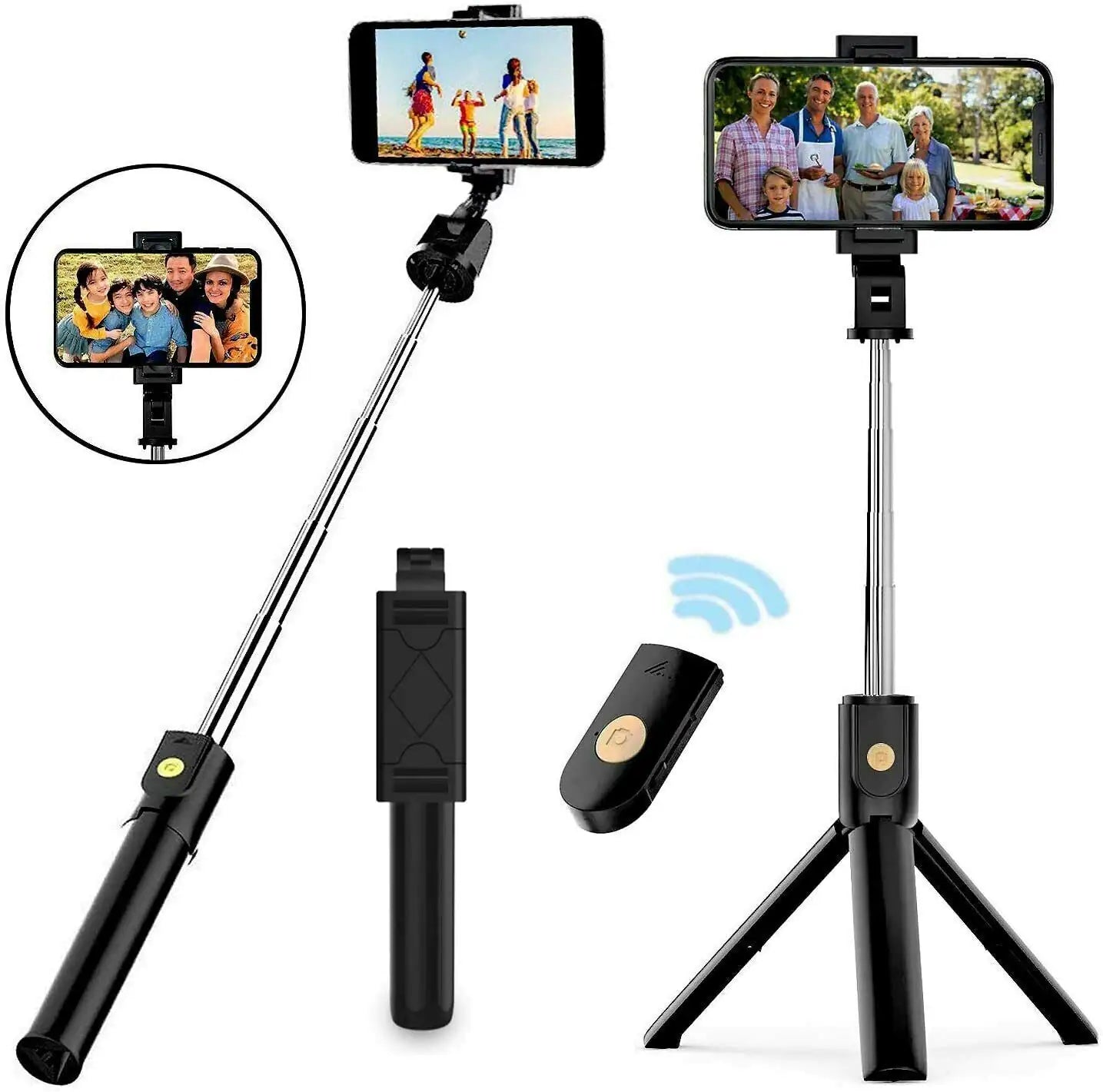 Selfie Stick Trépied Support de bureau à distance Support de téléphone portable pour iPhone Samsung US