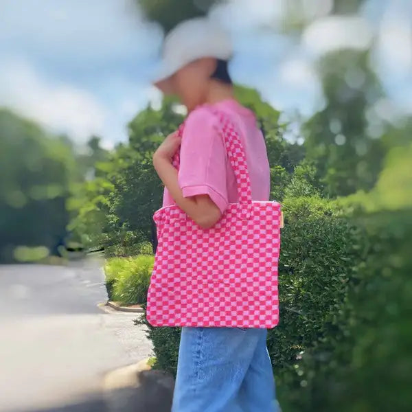 Sac fourre-tout à carreaux
