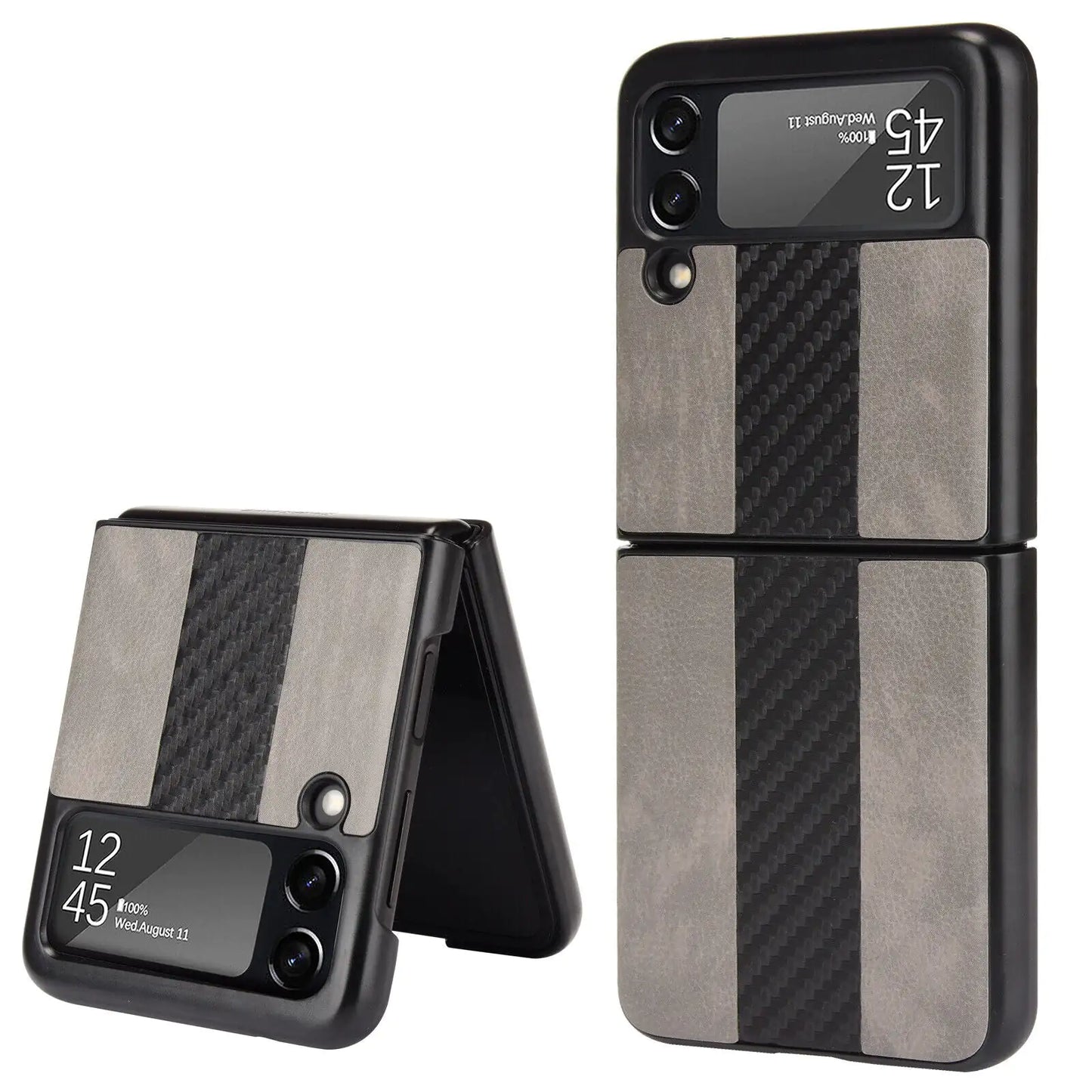 Pour Samsung Galaxy Z Flip 3 5G Housse de téléphone en cuir pliant mince et antichoc