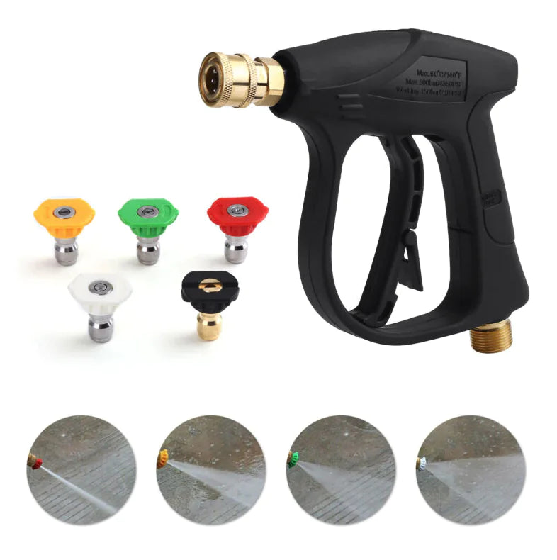 1/4" Pistolet à lave-glace haute pression 4000 PSI Car Wash Foam Spray Baguette courte avec buse