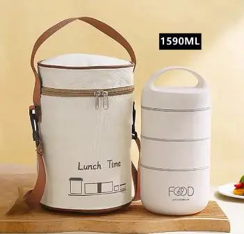 Boîte à lunch en acier inoxydable de grande capacité 1240ML/1590ML