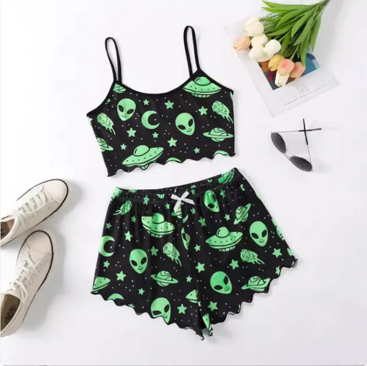 Ensemble de pyjama en polyester confortable pour femmes d'Halloween