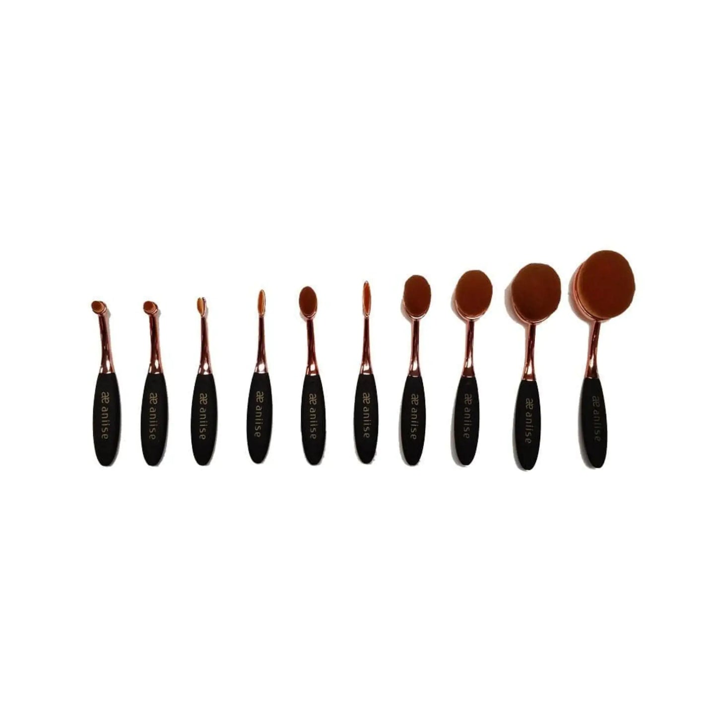 Ensemble de pinceaux de maquillage ovales synthétiques - 10 pièces