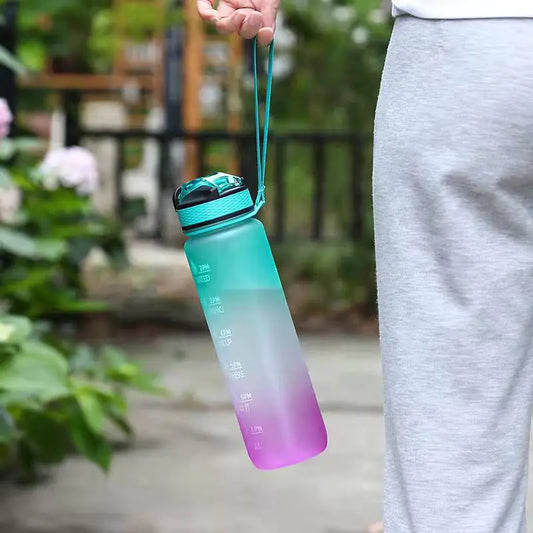 Bouteille d'eau de 1 litre Bouteille d'eau de sport de motivation étanche