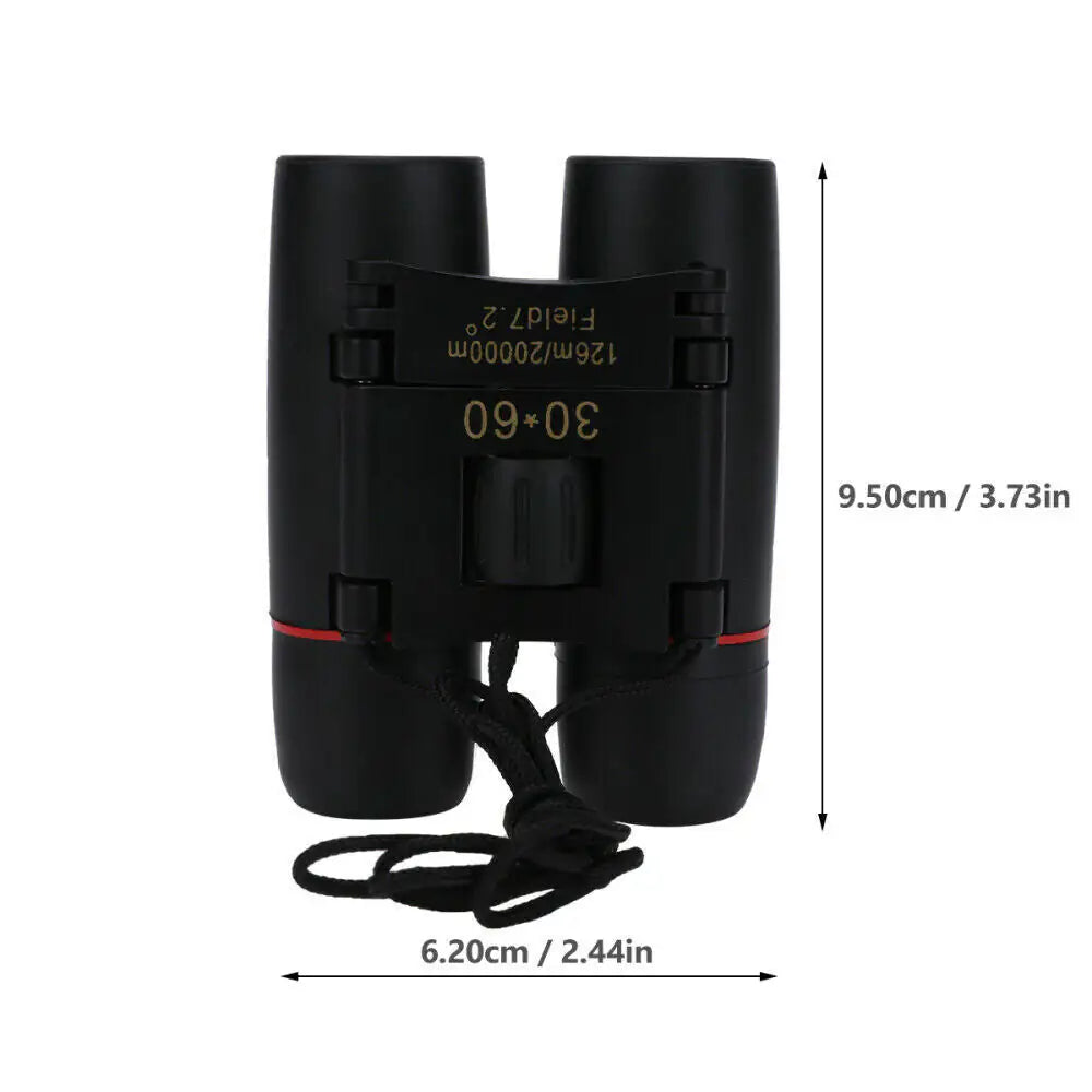 Jumelles 30x60 Zoom Voyage en plein air Télescope pliant compact Chasse Jour/Nuit