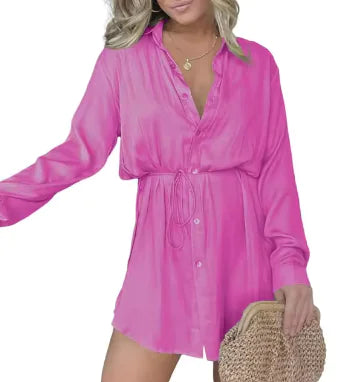 Robe barboteuse à col en V pour femme