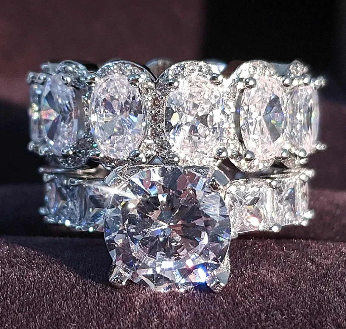 Bague de fiançailles en diamant complet super étincelant pour femmes
