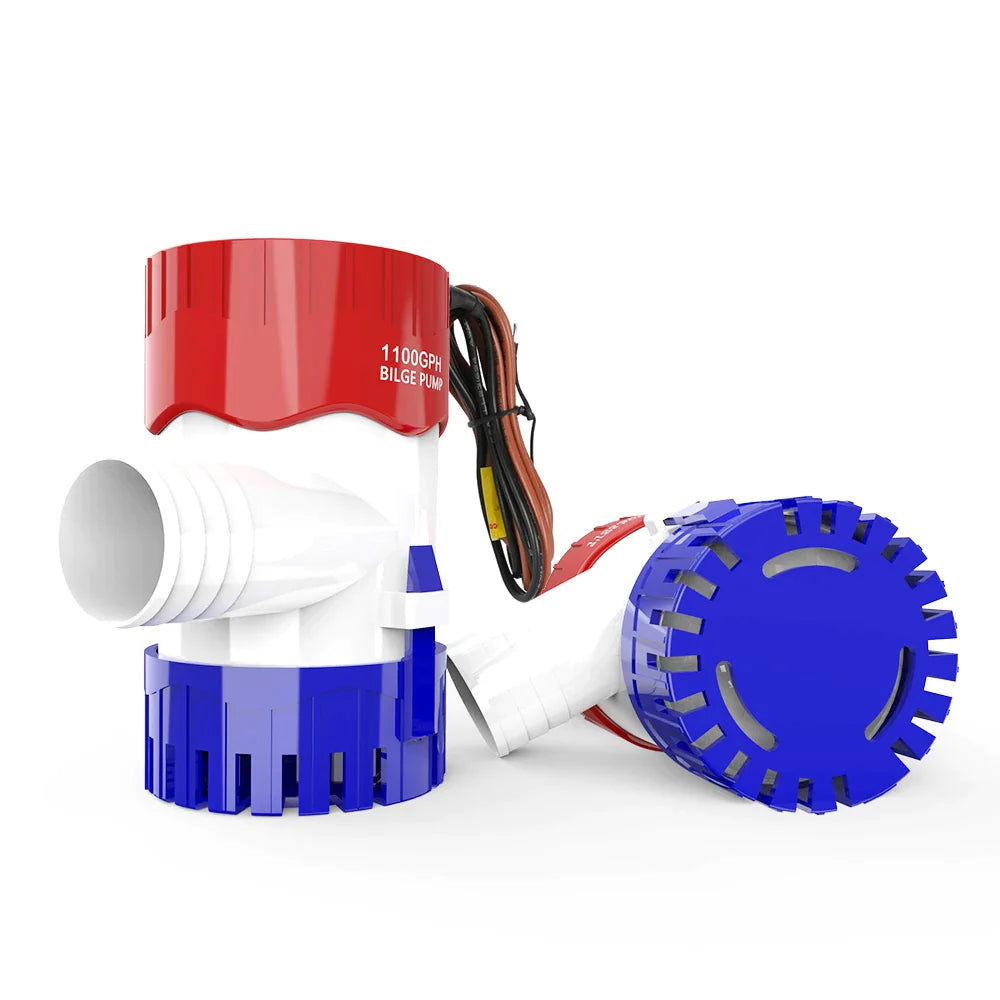 1100GPH 12V Pompe à eau de puisard de cille submersible marine électrique pour tuyau de bateau 3/4"