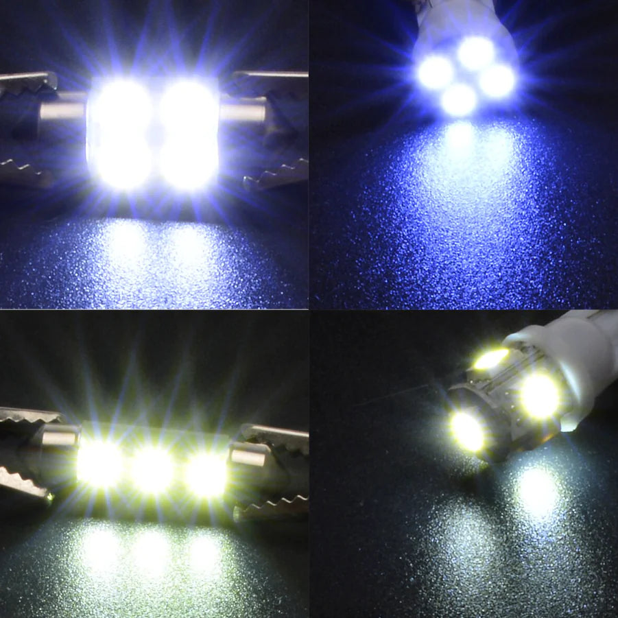 14Pcs T10 36mm LED Intérieur Accessoires de voiture Kit Carte Dôme Plaque d'immatriculation Lumières
