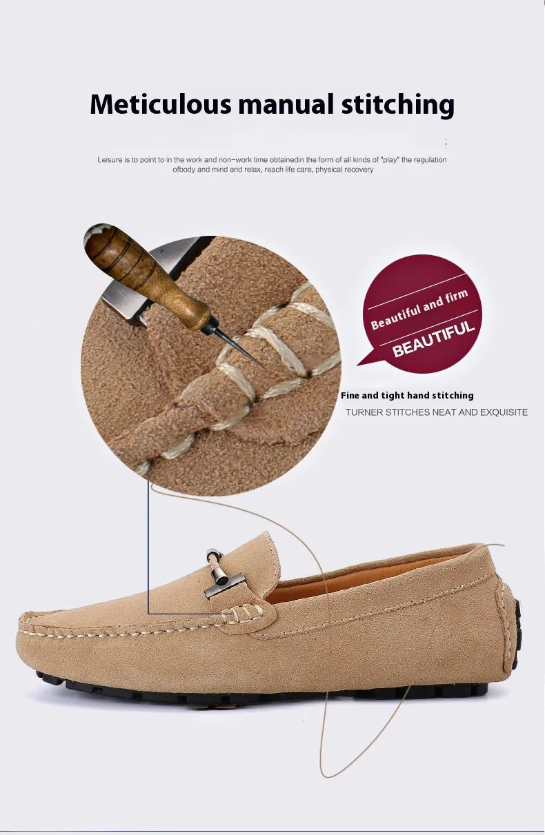Aménatez votre style avec de luxueuses chaussures pour hommes en daim de vachette véritable !