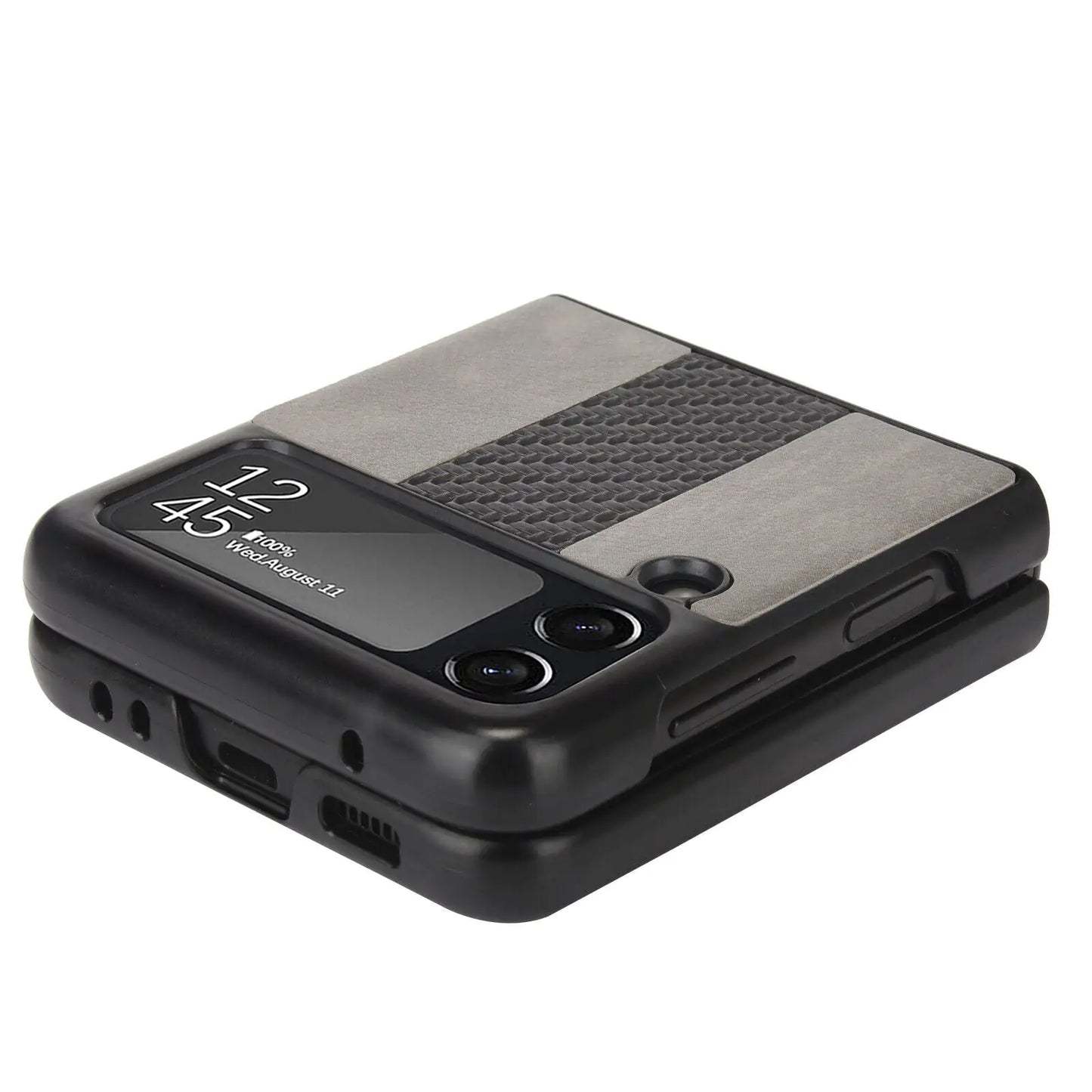 Pour Samsung Galaxy Z Flip 3 5G Housse de téléphone en cuir pliant mince et antichoc