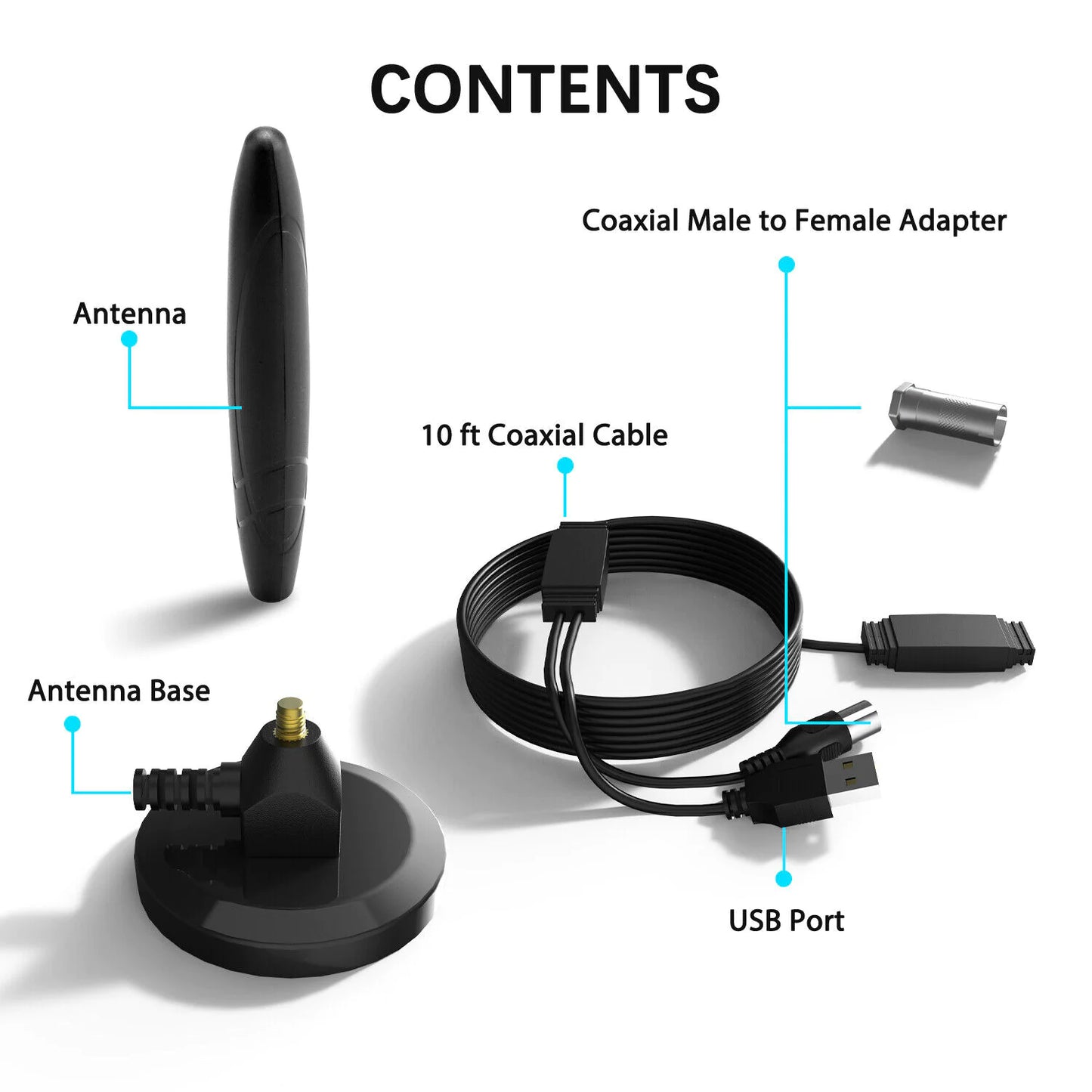 5600Miles Antenne TV améliorée HDTV Amplifiée Numérique 4K 1080P Longue Portée Intérieur