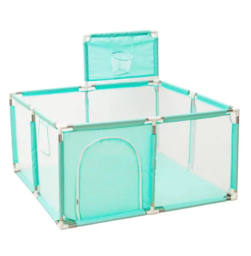 IMBABY Baby Playpend - Barrière de sécurité avec piscine à balles, basket-ball et football pour enfants