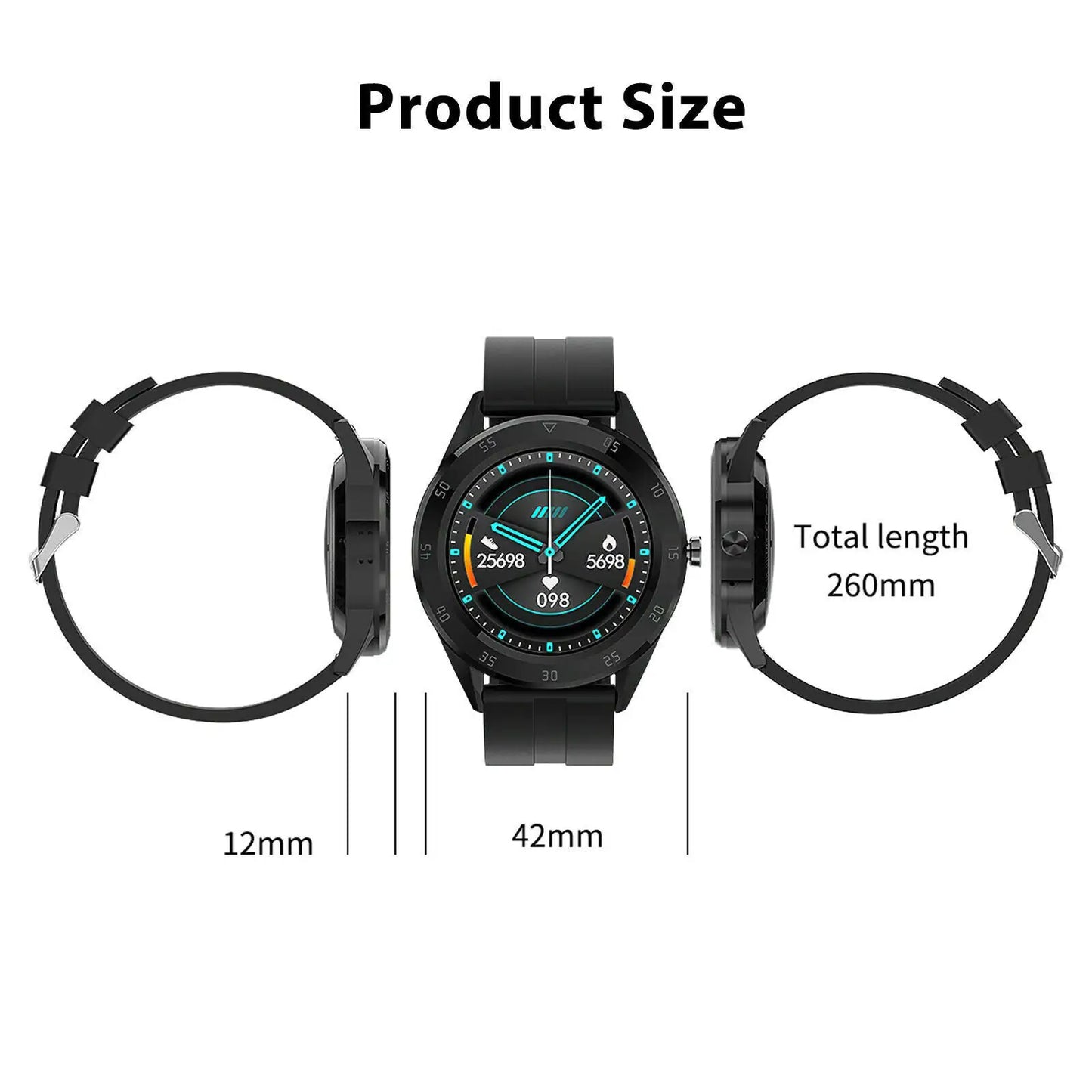 Waterproof Bluetooth Smart Watch Phone Mate Heart Rate Tracker Pour iOS Android