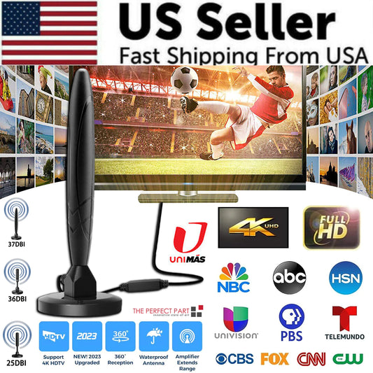 5600Miles Antenne TV améliorée HDTV Amplifiée Numérique 4K 1080P Longue Portée Intérieur