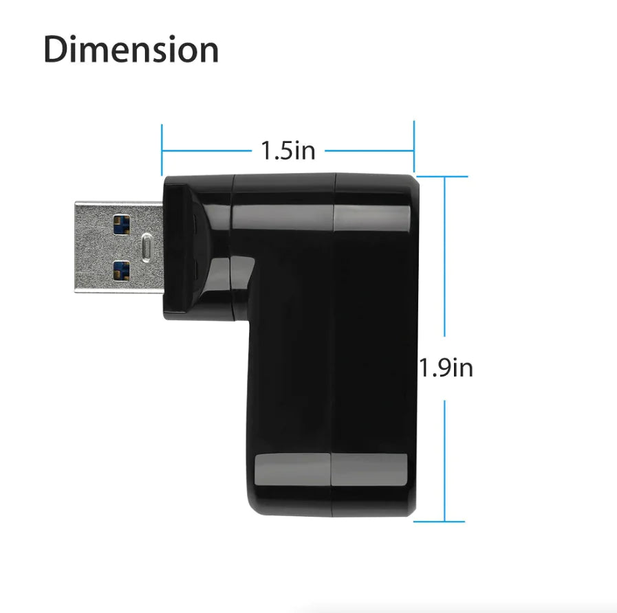 Adaptateur pour ordinateur portable haute vitesse 3 ports USB 3.0 Multi HUB Splitter Expansion Desktop PC