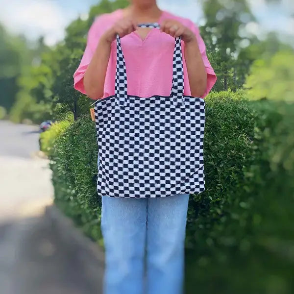 Sac fourre-tout à carreaux