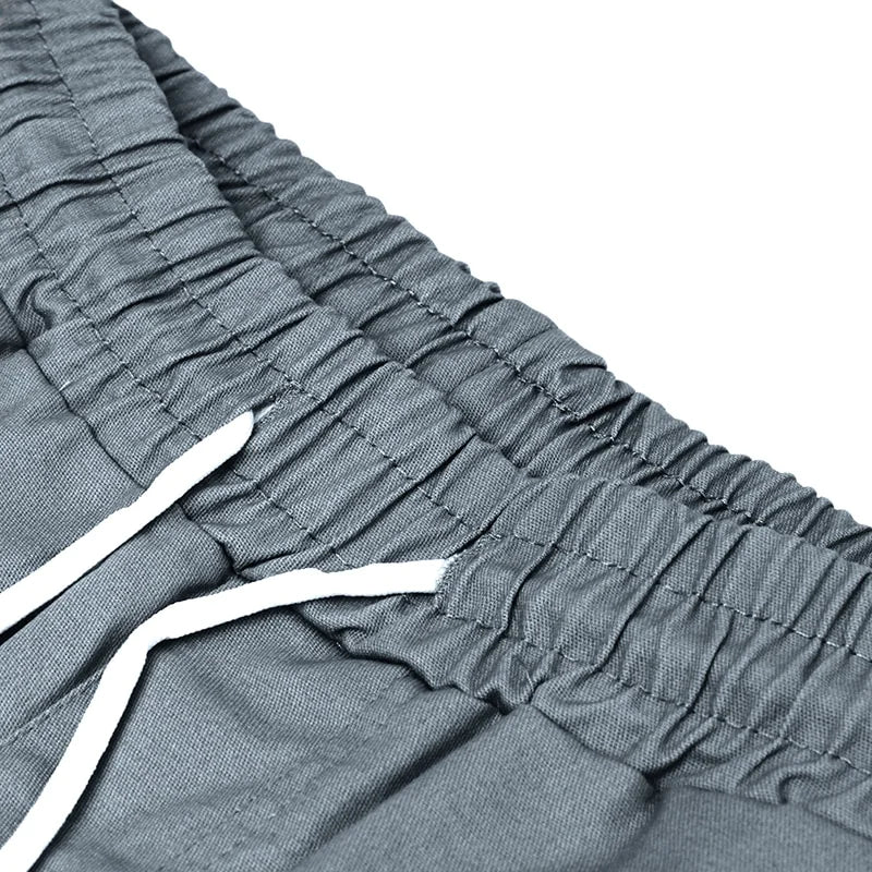 Hommes Casual Chino Cargo Shorts Taille élastique Cordon de serrage 6 poches Pantalon d'été