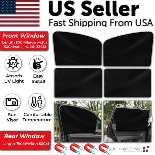 4X Magnetic Car Side Front Rear Window Sun Shade Cover Mesh Shield Protection UV