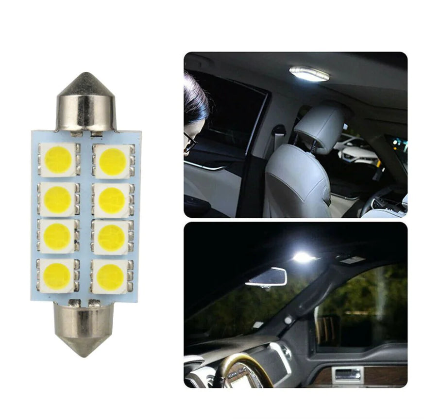 14Pcs T10 36mm LED Intérieur Accessoires de voiture Kit Carte Dôme Plaque d'immatriculation Lumières