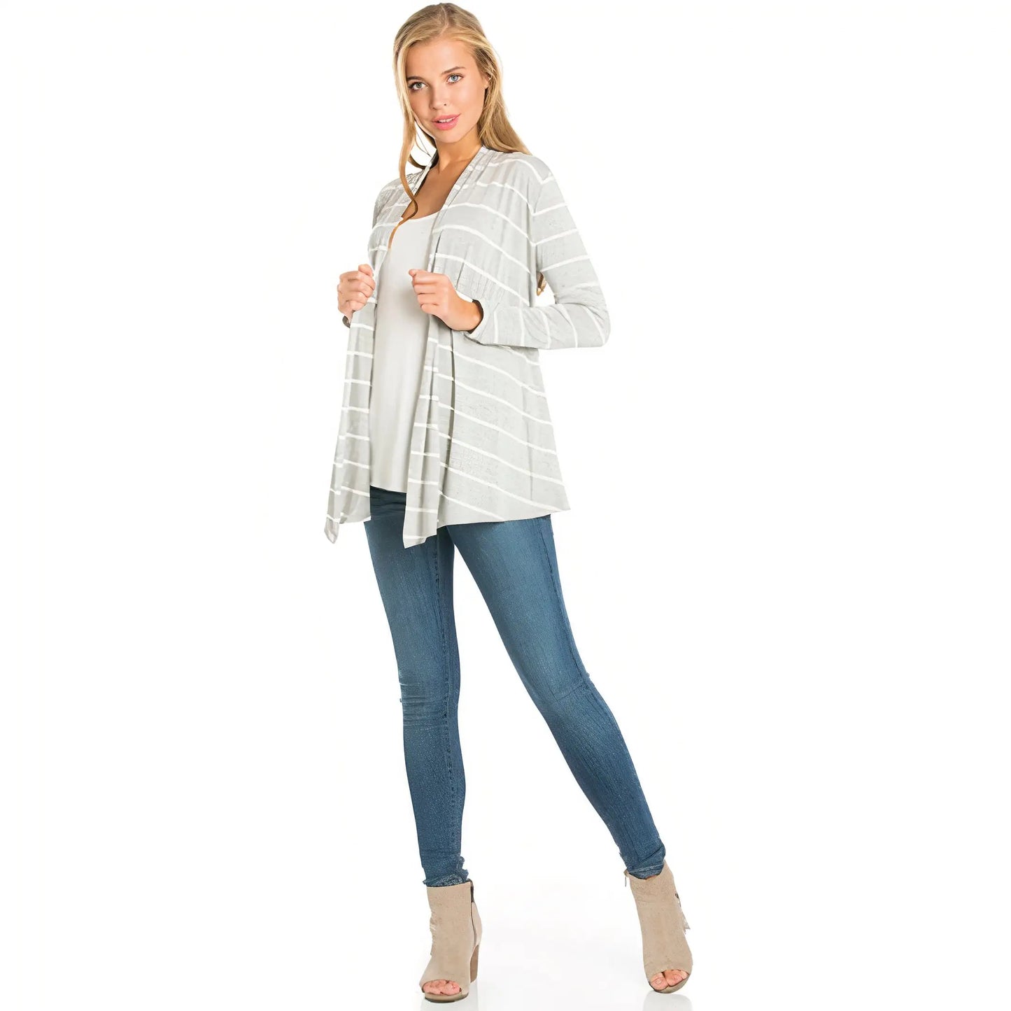 Cardigan à rayures - Gris