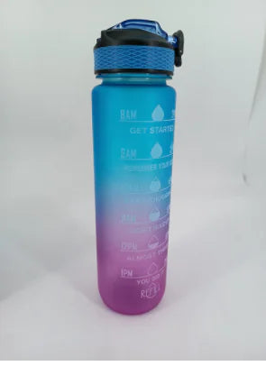 Bouteille d'eau de 1 litre Bouteille d'eau de sport de motivation étanche