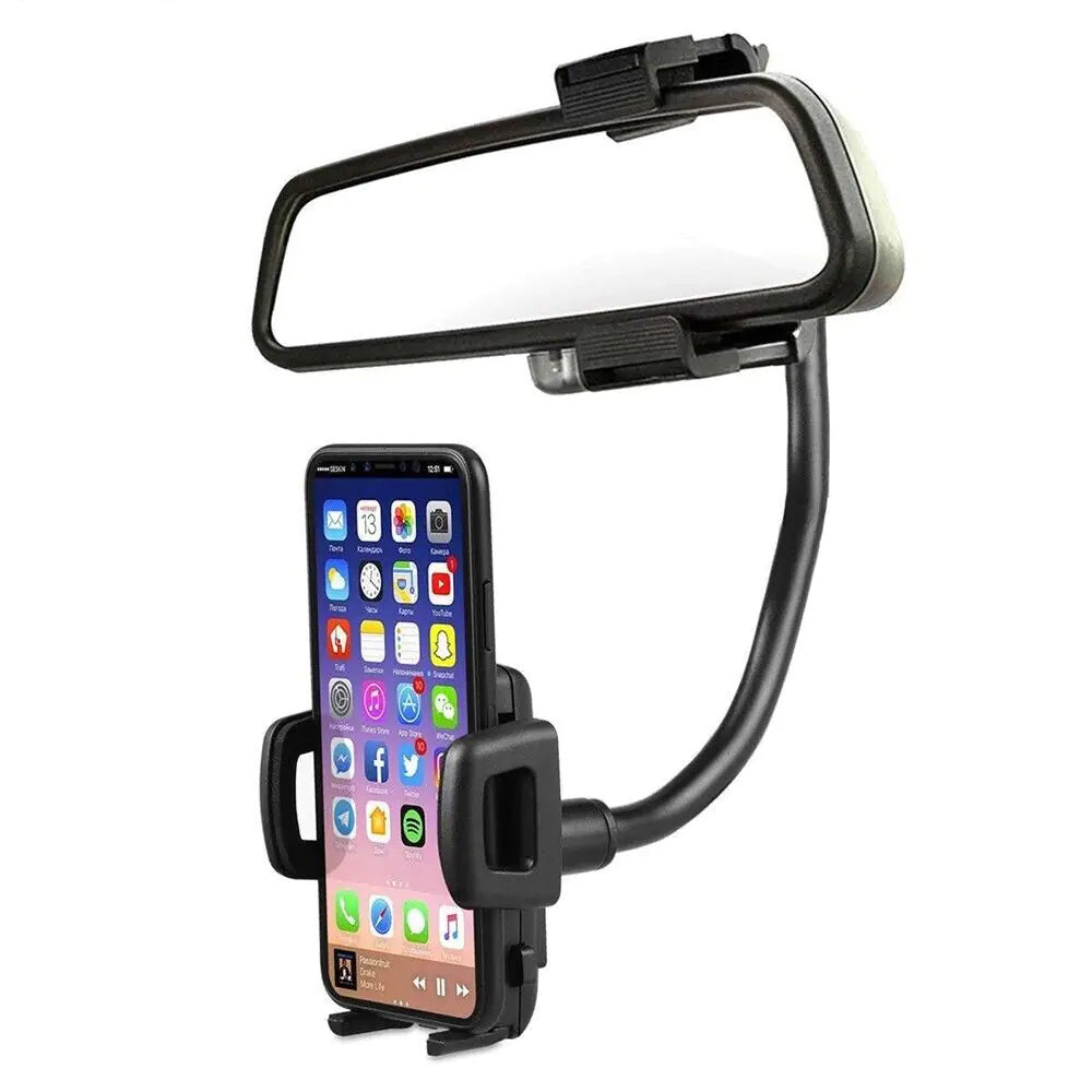 Universal 360° Car Rearview Mirror Mount Stand Cradle Pour Téléphone Portable GPS