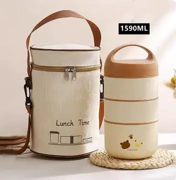 Boîte à lunch en acier inoxydable de grande capacité 1240ML/1590ML