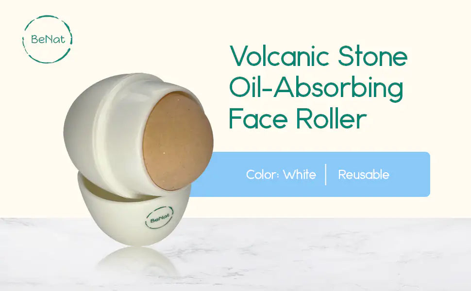 Rouleau facial absorbant l'huile de pierre volcanique
