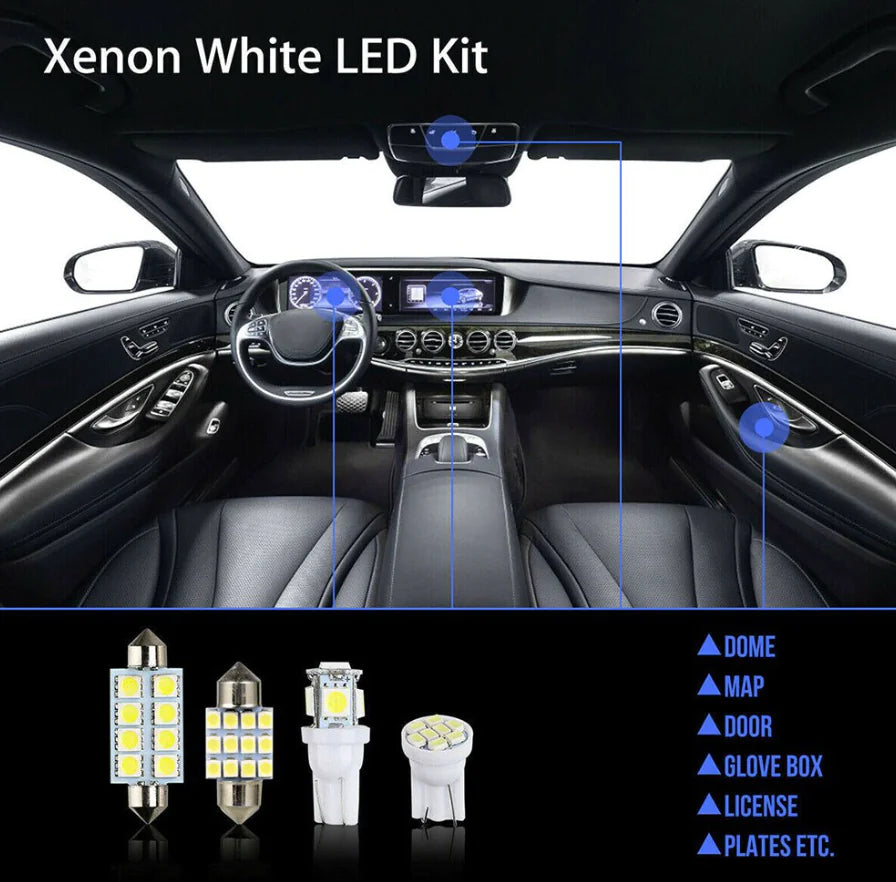 14Pcs T10 36mm LED Intérieur Accessoires de voiture Kit Carte Dôme Plaque d'immatriculation Lumières