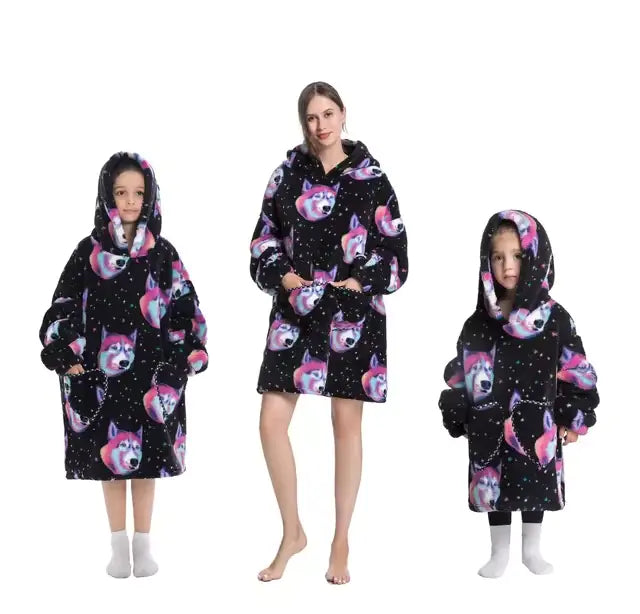 Sweat à capuche en velours surdimensionné en peluche