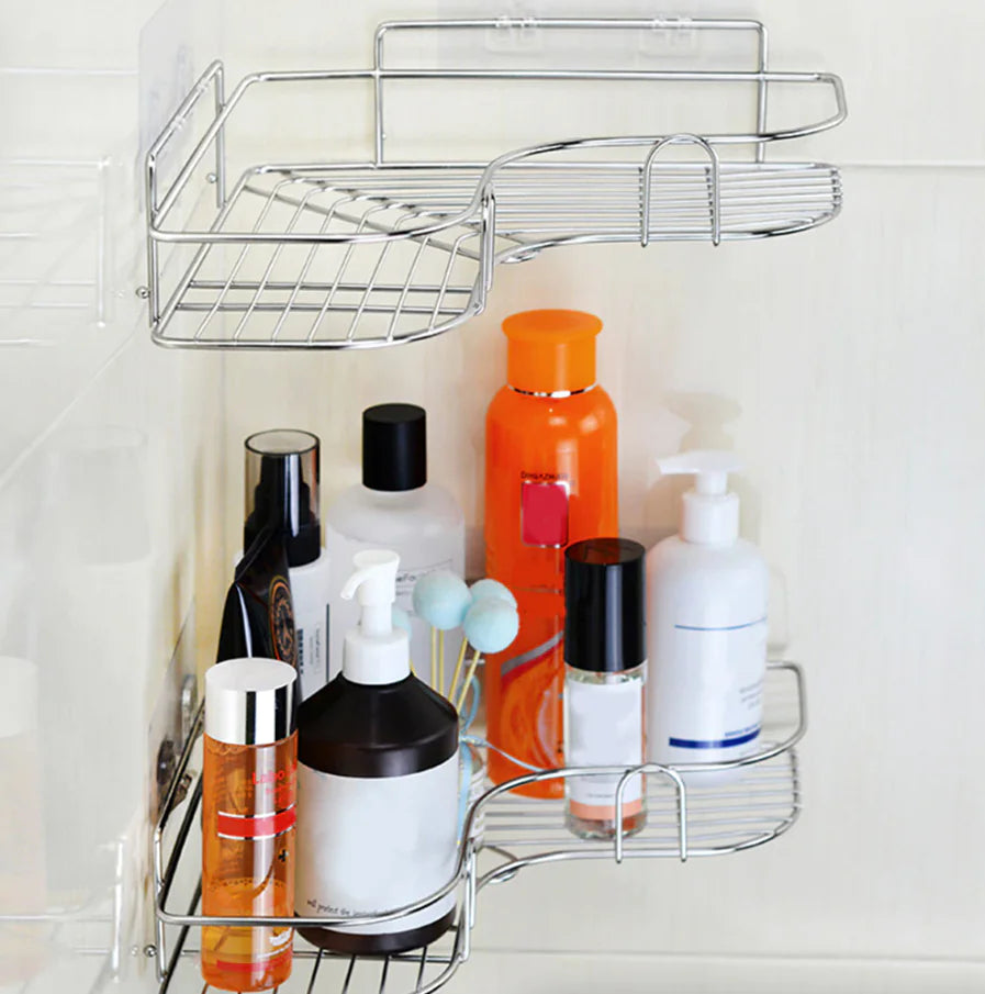 Shower Caddy Shelf Bathroom Corner Bath Storage Holder Organizer Triangle Rack