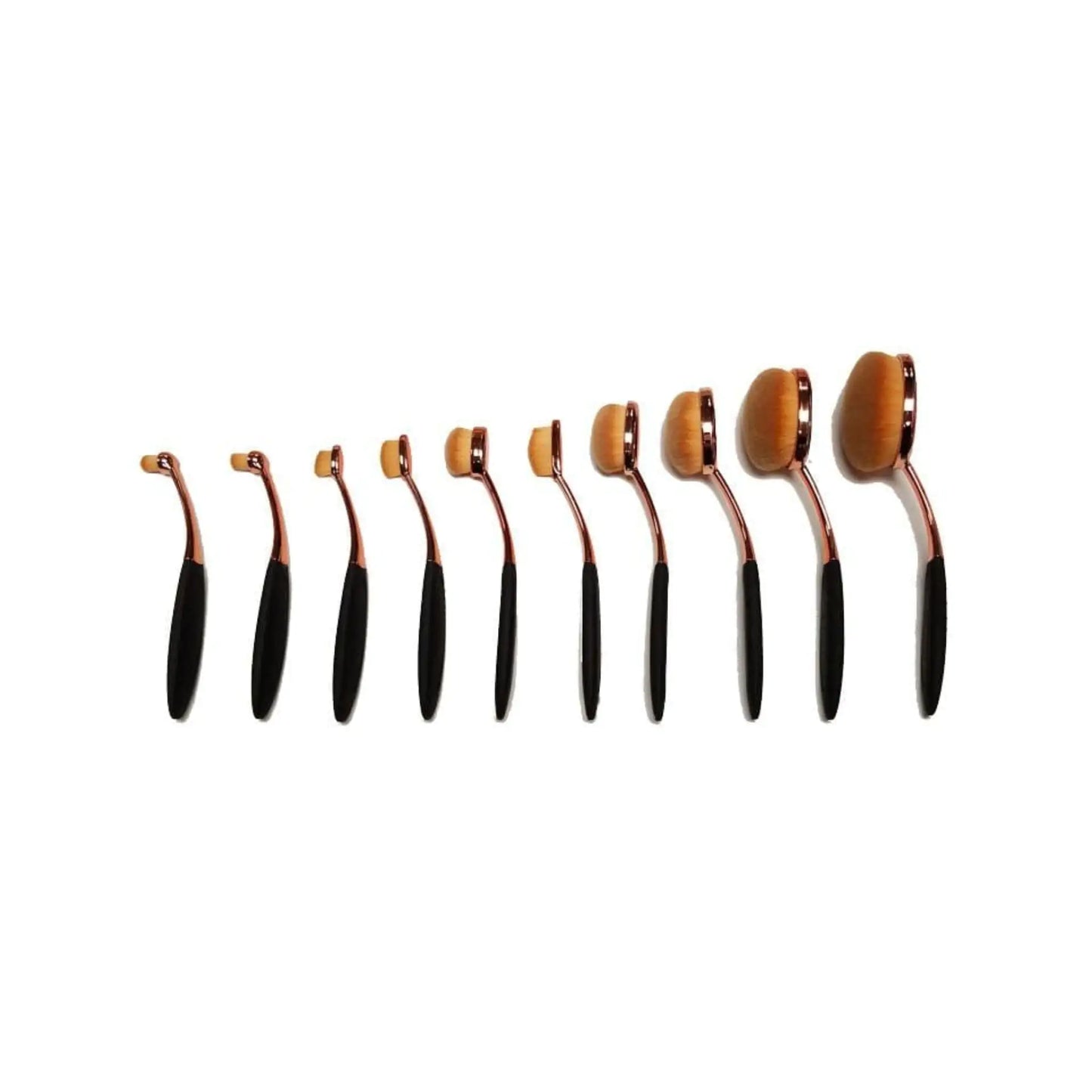 Ensemble de pinceaux de maquillage ovales synthétiques - 10 pièces