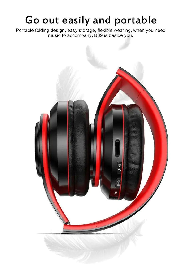 Casque Bluetooth sans fil Super Bass Écouteurs stéréo pliables Casques Micro