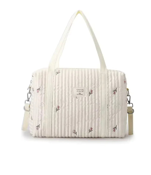 Sac à couches de grande capacité de style coréen - Organisateur de poussette portable avec motif d'ours brodé