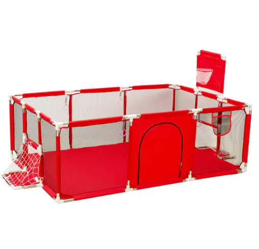 IMBABY Baby Playpend - Barrière de sécurité avec piscine à balles, basket-ball et football pour enfants