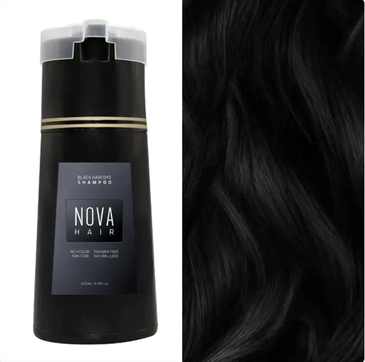 Shampooing naturel 3-en-1 pour teinture et soins capillaires - Couleur à action rapide et longue durée pour hommes et femmes