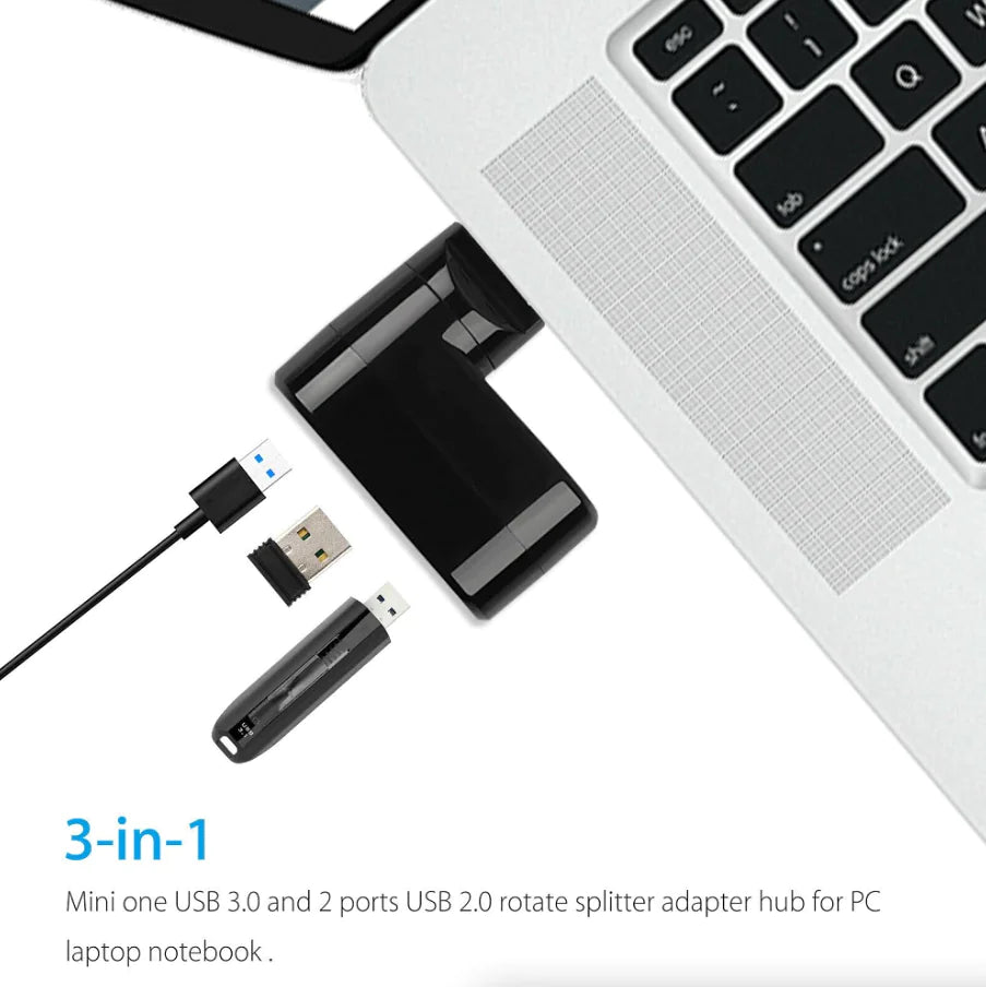 Adaptateur pour ordinateur portable haute vitesse 3 ports USB 3.0 Multi HUB Splitter Expansion Desktop PC