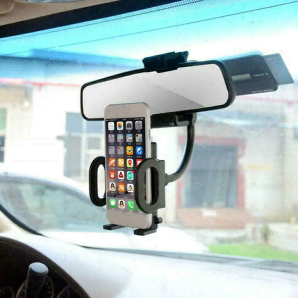 Universal 360° Car Rearview Mirror Mount Stand Cradle Pour Téléphone Portable GPS