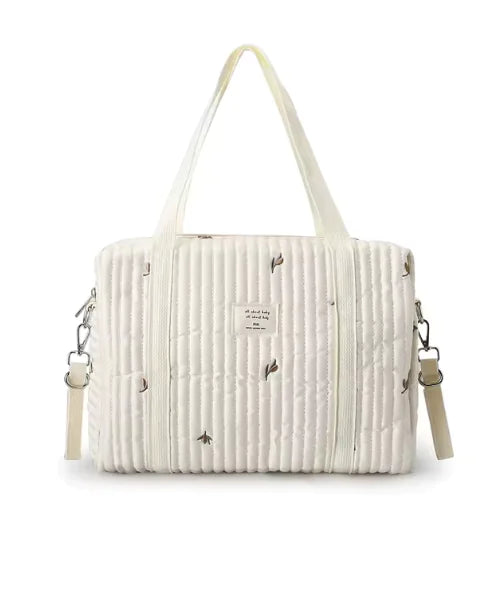 Sac à couches de grande capacité de style coréen - Organisateur de poussette portable avec motif d'ours brodé