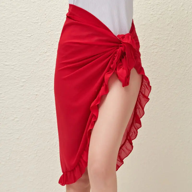 Robe portefeuille sarong de plage en mousseline de soie