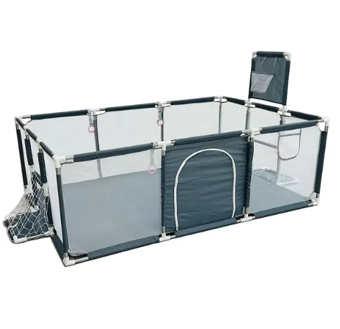 IMBABY Baby Playpend - Barrière de sécurité avec piscine à balles, basket-ball et football pour enfants