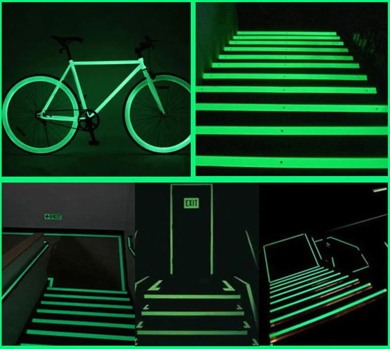 2PC Ruban lumineux Auto-adhésif Glow In The Dark Autocollant mural Lumière fluorescente