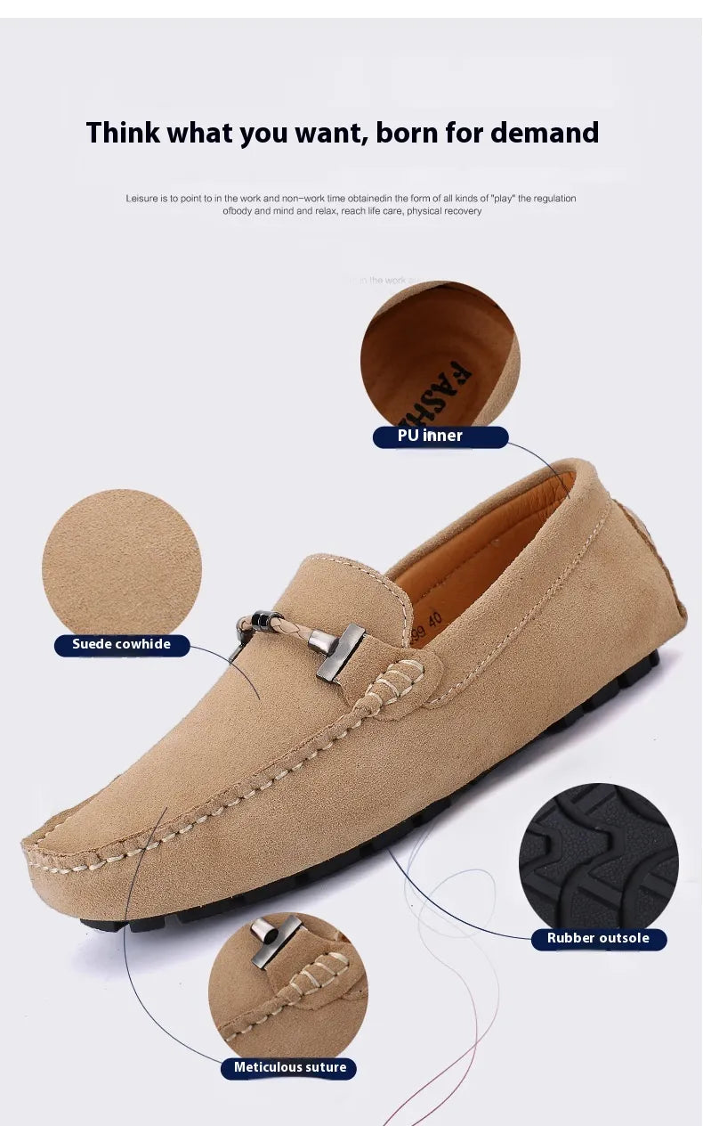 Aménatez votre style avec de luxueuses chaussures pour hommes en daim de vachette véritable !